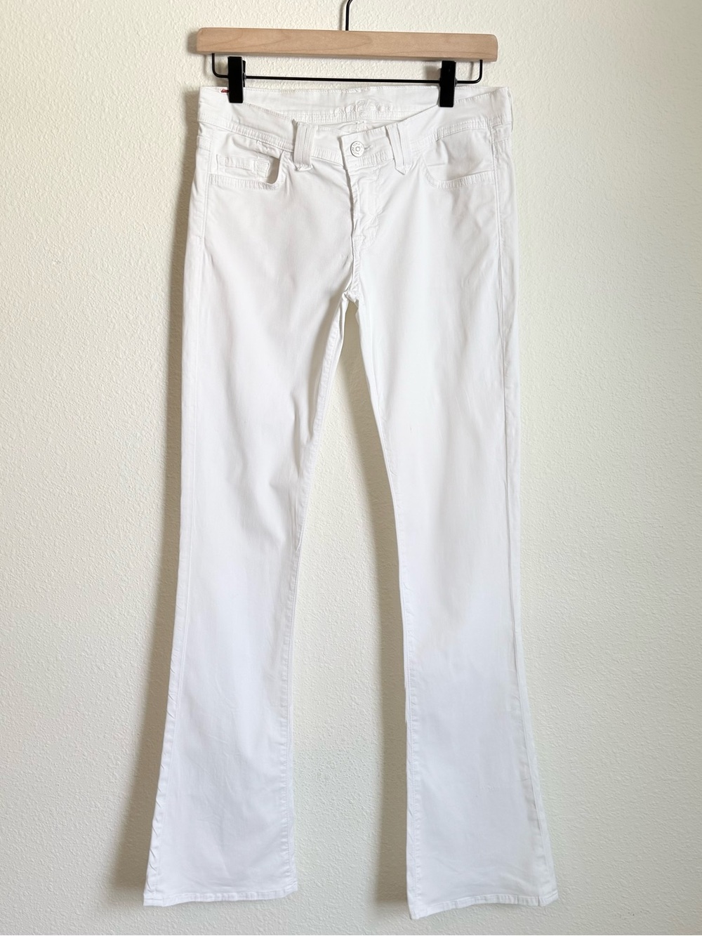 Vintage Seven for All Mankind Ultra Low Rise Flare Pants Y2K Mcbling Boho Chic - Picture 3 of 11
